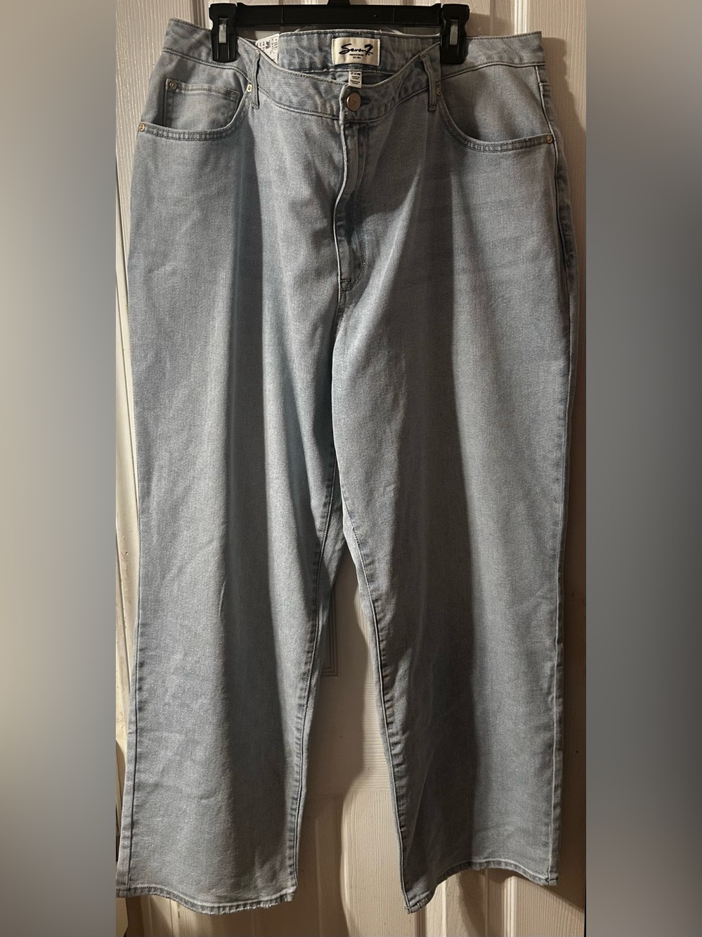 Seven7 Women's Light Wash High Rise Loose Straight Leg Jeans Sz 22W NWT